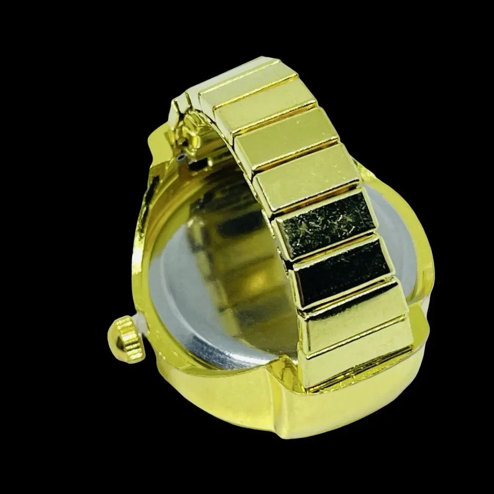 BOZHI Ring Watch Gold Design With Crystals New